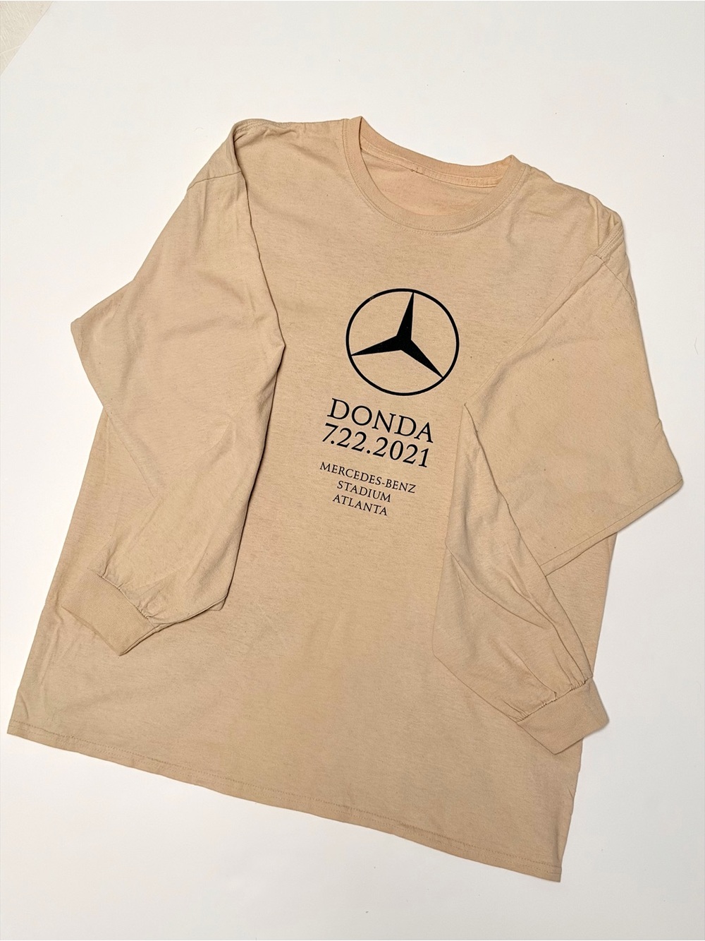 Donda 7.22.2021 Mercedes-Benz Stadium Beige Long Sleeve Tee